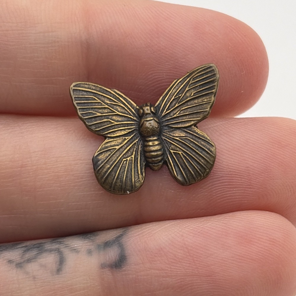 Butterfly Insect Bronze Tone Lapel Hat Pin
